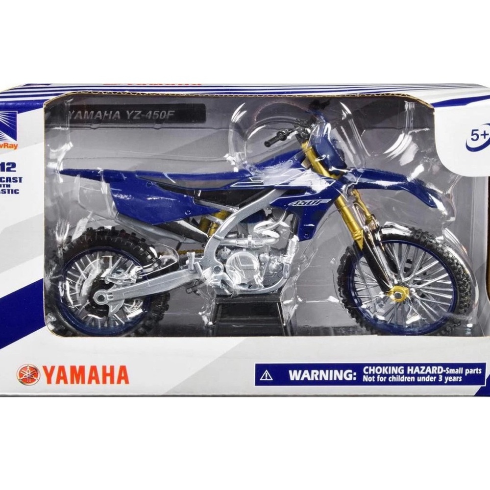 Yamaha YZ-450F Motorcycle Blue 1/12 Scale Diecast Model by New Ray NEW in Box
